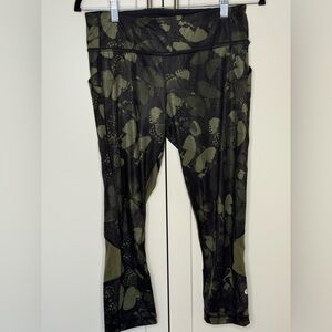 Lululemon Athletica Black and Green Butterfly Leggings